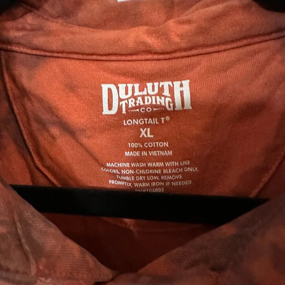 Duluth Tie Dye Brown Blue Orange Tee Shirt Size XL Extra Large Polo Cotton